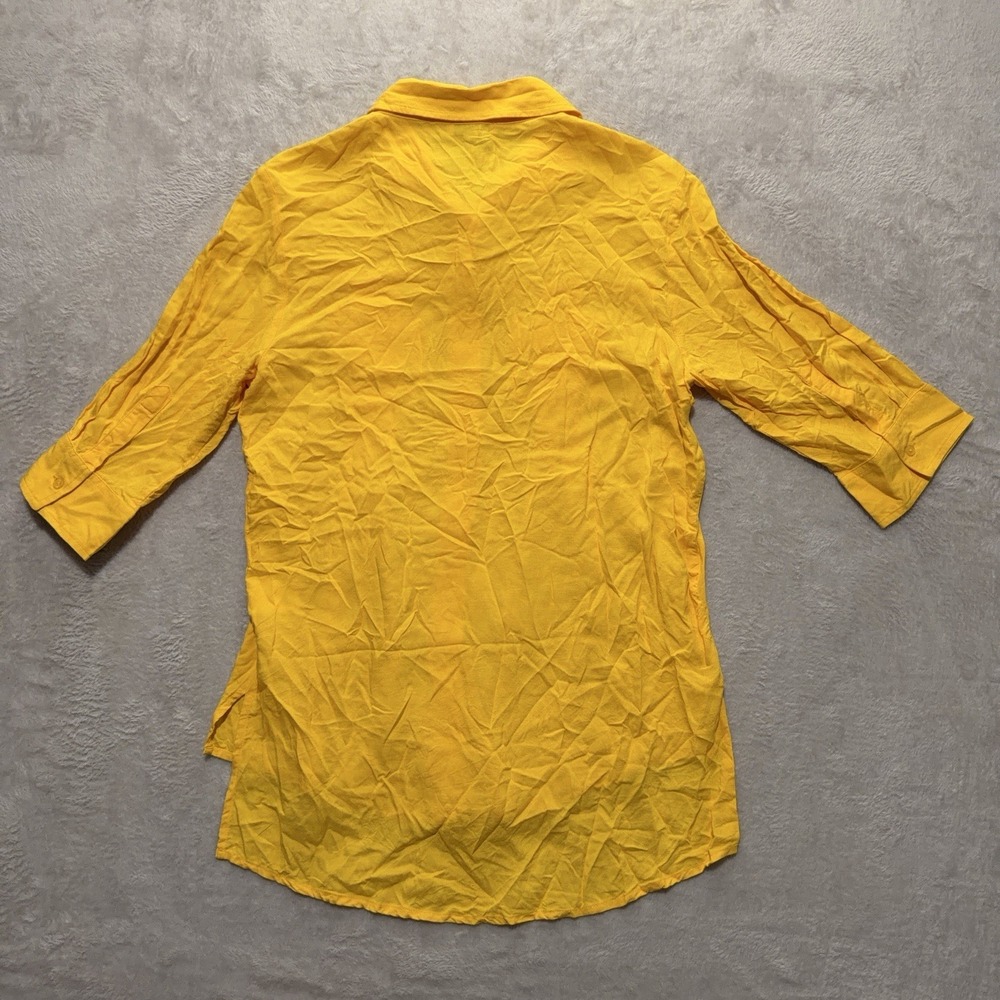 UGApparel LSU Tigers Tunic Blouse Womens S Gold Pleated 3/4 Sleeve Button Shirt - Picture 7 of 11